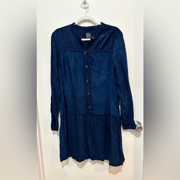 GAP Navy Blue Long Sleeve Corduroy Dress - Picture 1 of 6